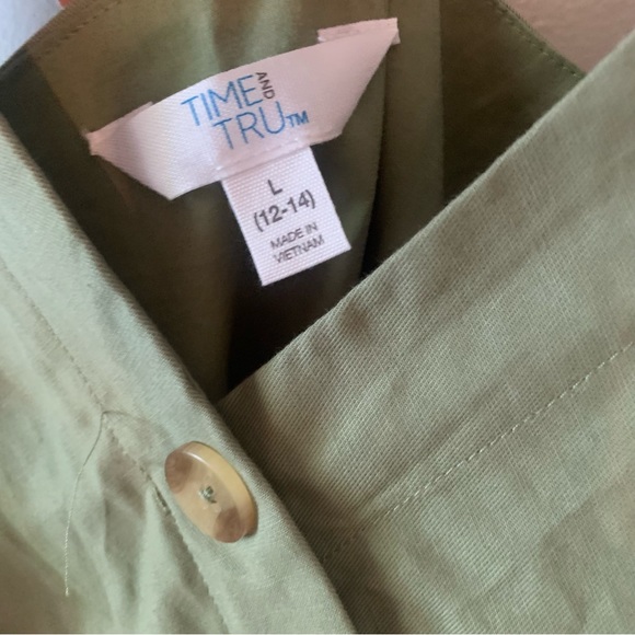 Time and Tru Button Front Belted Midi Dress - Picture 3 of 10